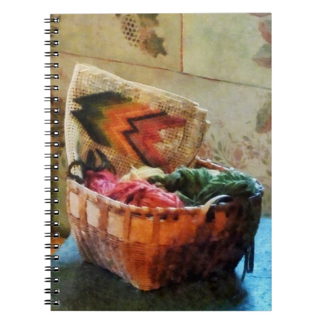 Basket of Yarn and Tapestry Notebook (Front)