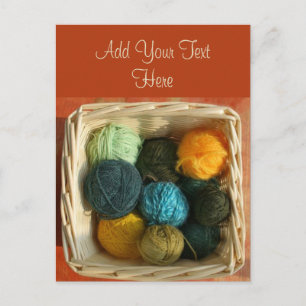 Basket of Yarn Postcard