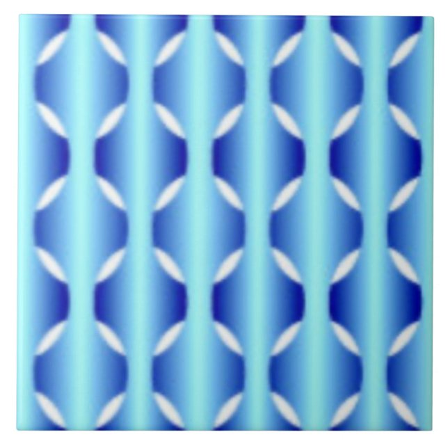 Basket Weave Blues Ceramic Tile (Front)