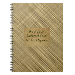 Basket Weave Effect Customisable Cover Text Notebook