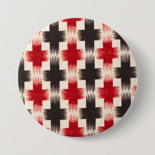 Basket Weave Pattern red and black Abstract art 7.5 Cm Round Badge