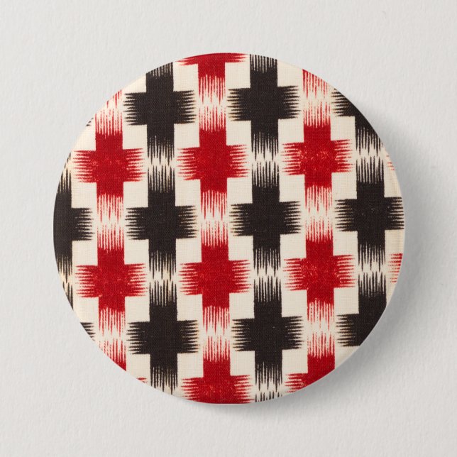 Basket Weave Pattern red and black Abstract art 7.5 Cm Round Badge (Front)