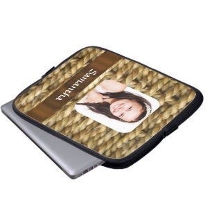 Basket weave photo template laptop sleeve