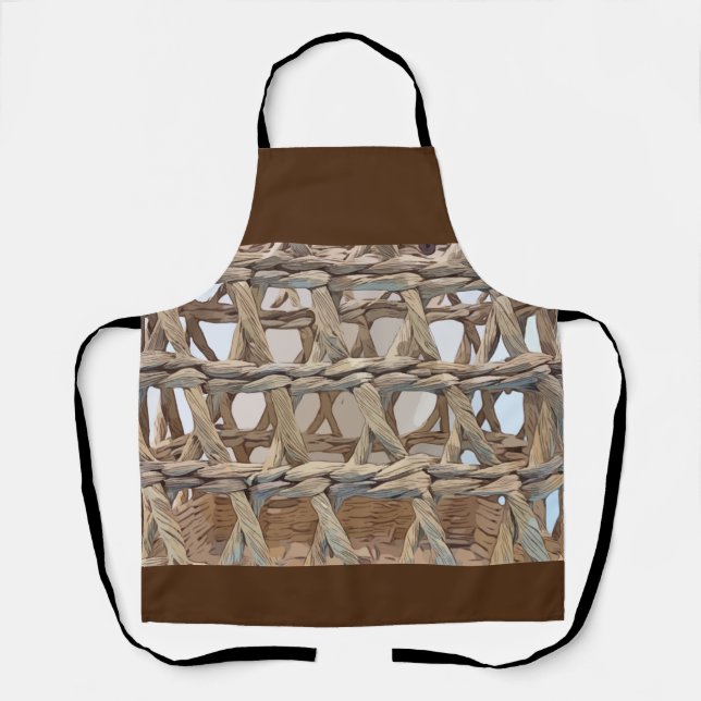 Basket Weave Wicker In brown colour Apron (Front)