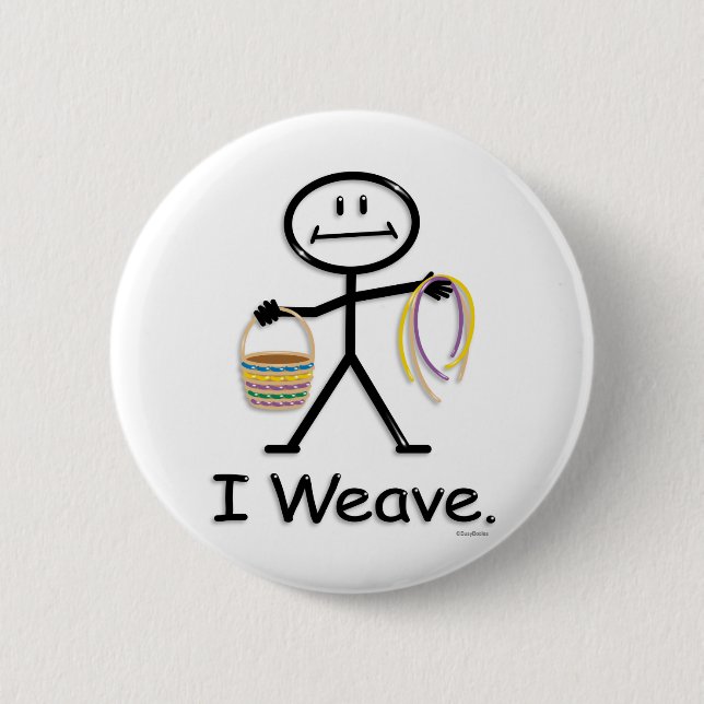 Basket Weaving 6 Cm Round Badge (Front)