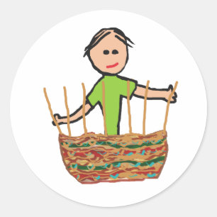 Basket Weaving Classic Round Sticker