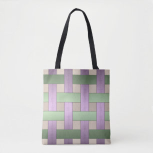 Basket weaving, ribbon tote bag