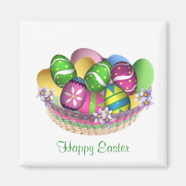 Basket with Easter eggs Magnet (Front)