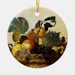 Basket with Fruit, Caravaggio Ceramic Ornament