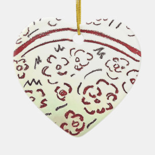 Basket with Handle Ceramic Ornament