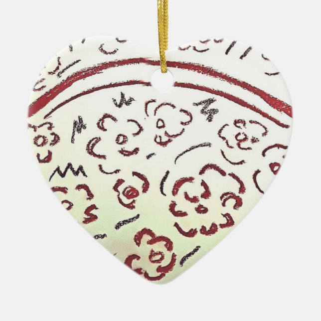 Basket with Handle Ceramic Ornament (Front)