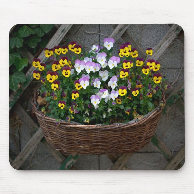 Basket With Violas Mouse Pad (Front)