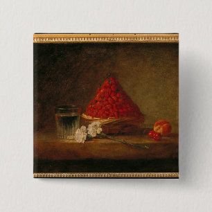 Basket with Wild Strawberries, c.1761 15 Cm Square Badge
