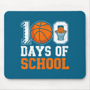 Basketball 100 School School 100th Day Days Smile Mouse Pad