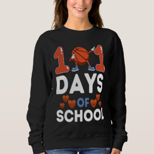 Basketball 101 Days Of School for Kids Boys Girls Sweatshirt