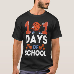 Basketball 101 Days Of School for Kids Boys Girls  T-Shirt