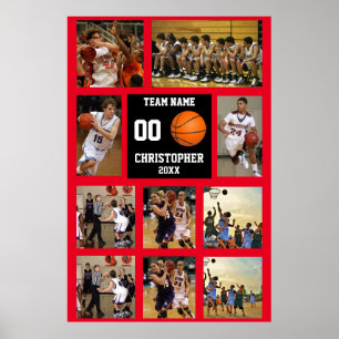 Basketball 10 Photo Collage Poster