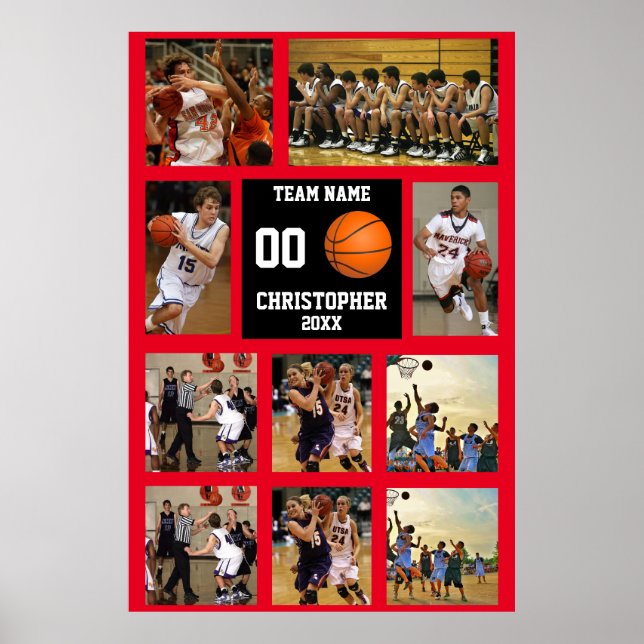 Basketball 10 Photo Collage Poster (Front)