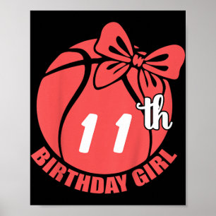 Basketball 11th Birthday Basketball Player Poster