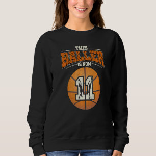 Basketball 11th Birthday  Girl Boy Bball 11 Years  Sweatshirt