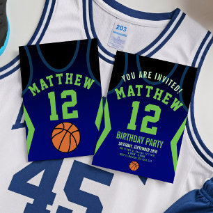 Basketball 12 Birthday Invitation 