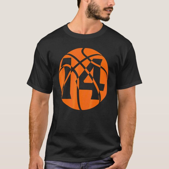 Basketball 14 Year Old Birthday Players Team Men W T-Shirt (Front)