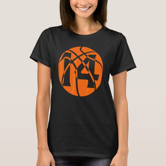 Basketball 14 Year Old Birthday Players Team Men W T-Shirt (Front)