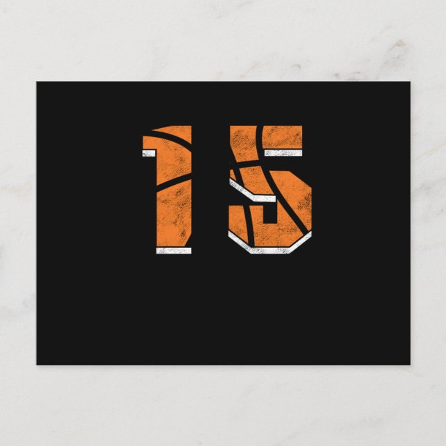 Basketball 15 th Birthday Celebration Sports Gift Postcard (Front)