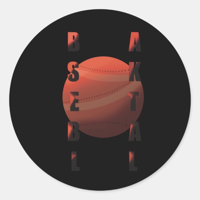Basketball 17  classic round sticker (Front)