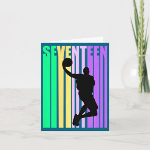 Basketball 17th Birthday Boy Mens Dad Retro Teenag Card
