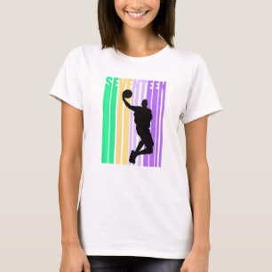 Basketball 17th Birthday Boy Mens Dad Retro Teenag T-Shirt