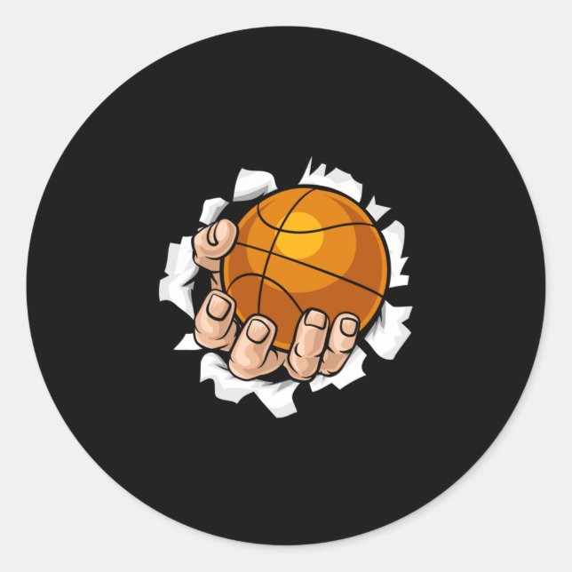 Basketball 19  classic round sticker (Front)
