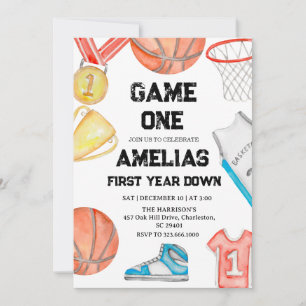 Basketball 1st Birthday American Sports Game On  Invitation