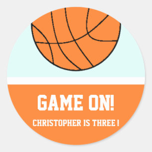Basketball 3rd Birthday Classic Round Sticker