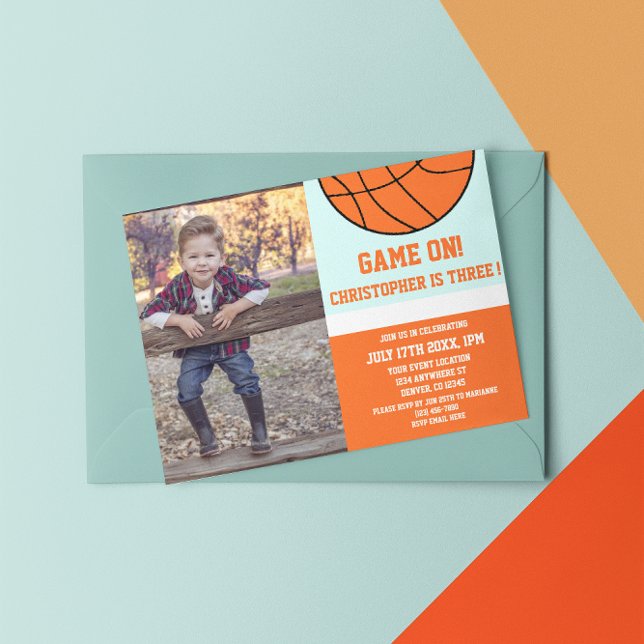 Basketball 3rd Birthday Invitation (Creator Uploaded)