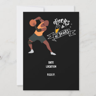 Basketball 40th Birthday Save the Date invitation 