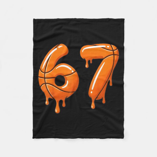 Basketball 67 Meme Funny Cool Slam Dunk For Boys K Fleece Blanket (Front)