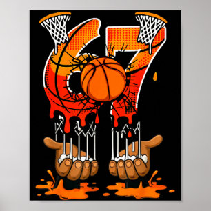 Basketball 67 Six Seven 6 7 Boys Funny Gen Alpha M Poster