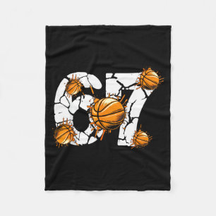 Basketball 67 Six Seven 6 7 Kids Funny Gen Alpha M Fleece Blanket