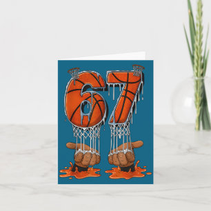 Basketball 67 Six Seven Funny Gen Alpha Meme Drip  Card