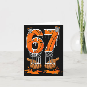 Basketball 67 Six Seven Funny Gen Alpha Meme Drip  Card