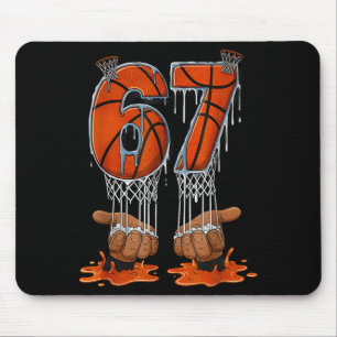 Basketball 67 Six Seven Funny Gen Alpha Meme Drip  Mouse Pad