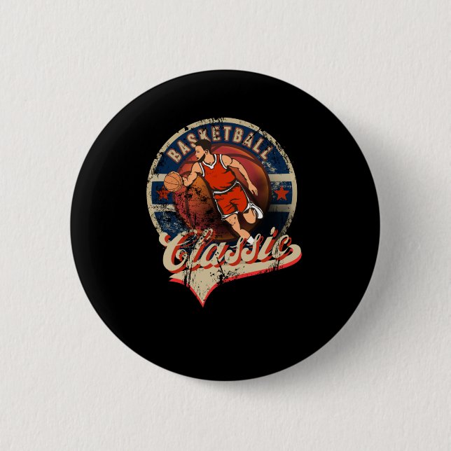 Basketball  6 cm round badge (Front)