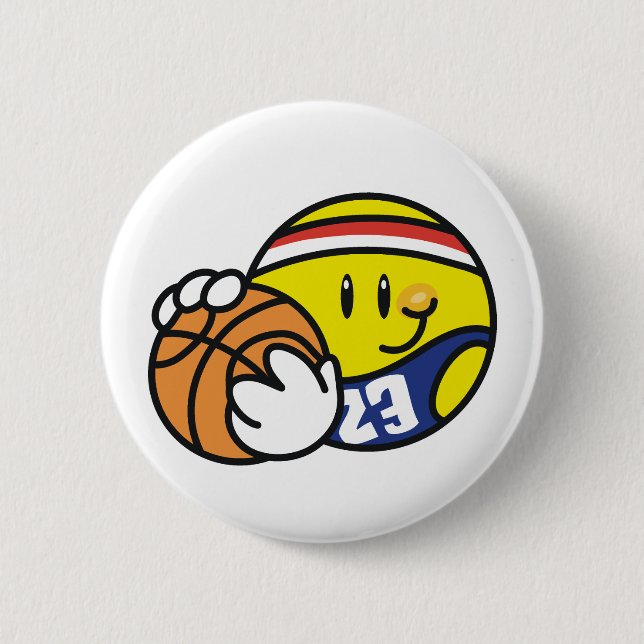 Basketball 6 Cm Round Badge (Front)