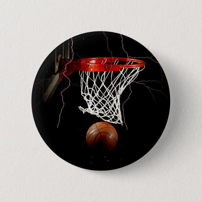 Basketball 6 Cm Round Badge (Front)