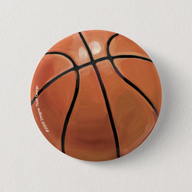 Basketball 6 Cm Round Badge (Front)