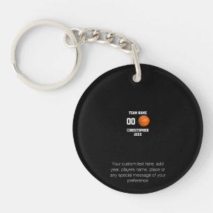 Basketball 7 photo collage personalised black key ring