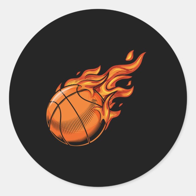 Basketball 8  classic round sticker (Front)