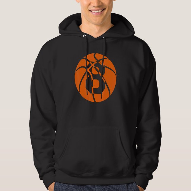 Basketball 8 Year Old Birthday Players Team Men Wo Hoodie (Front)