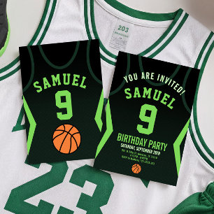 Basketball 9 Birthday Invitation